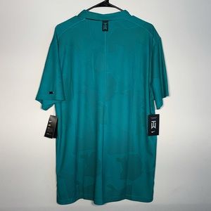 Nike Golf TW Tiger Woods Dri-Fit Polo - Camo Jacquard Green Teal CT3801-370 Sz L